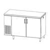 Perlick 60in Two Section Pass Through Self-Contained Back Bar Cooler - PTS60 