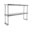 BK Resources 48"W x 12"D stainless steel Double Overshelf Table Mount NSF - BK-OSD-1248 