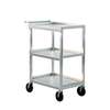 New Age 1440 (3) - 27x16 Shelf Aluminum Utility Bus Cart 350lb Capacity 