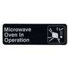 Update International 3in x 9in Microwave Oven In Use Sign - Black Plastic - S39-24BK 