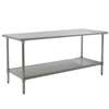 Eagle Group Deluxe Work Table 72in x 24in Stainless Steel Work Top - T2472SEB-1X 