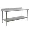 Eagle Group Deluxe Work Table 72in x 30in SS Work Top 4-1/2in Backsplash - T3072SEB-BS-1X 