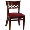 H&D Commercial Seating Lattice Back Wood Chair with Black Vinyl Seat - 8230 