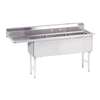 Advance Tabco 3 Compartment Sink 15inx15inx14in Bowls stainless steel 15in Left Drainboard - FC-3-1515-15L-X 