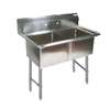 BK Resources Two 16inx20inx12in Compartment Sink with stainless steel Legs - BKS-2-1620-12S 