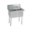 BK Resources Two 18inx18inx12in Compartment Sink with stainless steel Legs - BKS-2-18-12S 