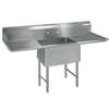 BK Resources One 18inx24inx14in Compartment Sink stainless steel Leg 24in Drainboard L&R - BKS-1-1824-14-24TS 