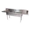 BK Resources (3) 20inx20inx12in Compartment Soiled Dishtable Left Side - BKSDT-3-20-12-20LS 