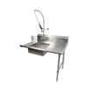 BK Resources 36in Soiled Straight Dishtable Right Side with Pre-Rinse Faucet - BKSDT-36-R-SS-P-G 