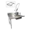 BK Resources 36in Soiled Dishtable Left with Pre-Rinse Faucet & Rack Guide - BKSDT-36-L-SS-P2-G 