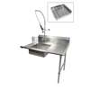 BK Resources 48in Soiled Dishtable Right with Pre-Rinse Faucet & Basket - BKSDT-48-R-SS-P3-G 