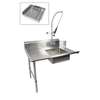 BK Resources 60in Soiled Dishtable Left with Pre-Rinse Faucet & Basket - BKSDT-60-L-SS-P3-G 