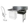 BK Resources 60in Undercounter Soiled Dishtable Right with Pre-Rinse Faucet - BKUCDT-60-R-SS-P-G 