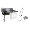 BK Resources 60in Undercounter Soiled Dishtable Left with Faucet & Basket - BKUCDT-60-L-SS-P3-G 