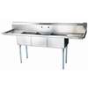 Green World by Turbo Air Turbo Air (3) 18inx18inx14in Compartment Sink Two Drainboards - TSA-3-14-D2 