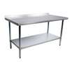 Green World by Turbo Air 30"W x 96"L stainless steel Top Work Table 1-1/2in Rear Turn Up - TSW-3096SB 