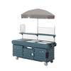 Cambro 4 Pan Well Vending Merchandising Cart with Umbrella Navy Blue - KVC854186 