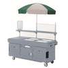 Cambro 4 Well Vending Merchandising Cart with Umbrella Granite Gray - KVC854191 