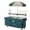Cambro 4 Well Vending Merchandising Cart with Umbrella Granite Green - KVC854192 