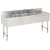 Advance Tabco 3-Comp stainless steel Underbar Hand Sink with Faucet, Two 18in Drainboards - CRB-63C-X 