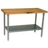 John Boos 72inx24in Work Table 1-3/4in Laminated Flat Top Galvanized Legs - HNS04 