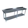 BK Resources 96inx30in Work Table 18G Stainless Steel Top with 1.5 Rear Riser - SVTR-9630 