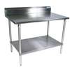 BK Resources 48inx 30in Work Table 18G Stainless Steel Top with 5in backsplash - SVTR5-4830 