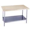 Advance Tabco 60"W x 24"D Wood Top Work Table with Galvanized Undershelf - H2G-245 