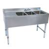 BK Resources (3) Compartment 48in Wide Underbar Sink with Left Drainboard - UB4-21-348LS 