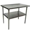 BK Resources 24in x 48in Stainless Work Table with Undershelf - VTT-4824 