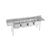 Advance Tabco Regaline 4-Compartment Stainless Steel Sink-20inx16in Bowls - 9-4-72-36RL 