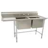 Eagle Group S14 Series 2-Compartment Stainless Steel Sink-20inx20in Bowls - S14-20-2-18L-SL 