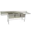 Eagle Group S14 Series 3-Compartment Stainless Steel Sink-20inx20in Bowls - S14-20-3-24-SL 