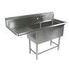 John Boos 2 Compartment 18in x 24in Stainless Steel Pro-Bowl Sink - 2PB18244-1D18L 