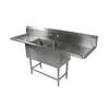 John Boos 2 Compartment 30in x 24in Stainless Steel Pro-Bowl Sink - 2PB30244-2D30 