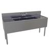 Glastender 60in W X 24in (3) Compartment Underbar Sink with 2 Drainboards - TSB-60-S 