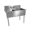 BK Resources 2 Compartment Budget Sink 18in x 18in Stainless Steel - BK8BS-2-18-12 