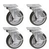 BK Resources 5SBR-1PT-PLY-PS4 Plate Caster Kit 5in Diameter with 2-3/8in x 3-5/8in Top Plate 