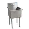 BK Resources 21inx21in Single Compartment Stainless Steel Budget Sink - BK8BS-1-18-14 