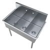 BK Resources BK8BS-3-1221-12 39inx24-1/2in Three Compartment Stainless Steel Budget Sink 