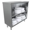 BK Resources BKDC-1536 36"W x 15"D Stainless Steel Open Front Dish Cabinet 