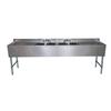 BK Resources UB4-21-496TS 96"W Four Compartment Stainless Steel Underbar Sink 