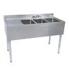 BK Resources UB4-18-348LS 48"Wx18-1/4"D Stainless Steel Slimline Underbar Sink 