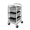 Channel Manufacturing Mobile Aluminum Bus Utility Cart with Three 5in deep Tubs - BBC-3 