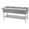 Eagle Group 4-Well Stationary Hot Food Table & Galvanized Shelf - 208v - DHT4-208-1X 