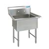 BK Resources BKS6-1-1620-14S 16inx20in One Compartment 16 Gauge Stainless Steel Sink 