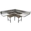BK Resources BKSDT-CO3-2012-LS Three Compartment Left-to-Right Corner Soiled Dishtable 