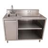 BK Resources BEVT-3048L 48inx30in Stainless Steel Beverage Table with Sink on Left 
