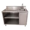 BK Resources BEVT-3072R 72inx30in Stainless Steel Beverage Table with Sink on Right 