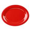 Thunder Group 9.5inx7.25in Pure Red Oval Melamine Platters - 1dz - CR209PR 